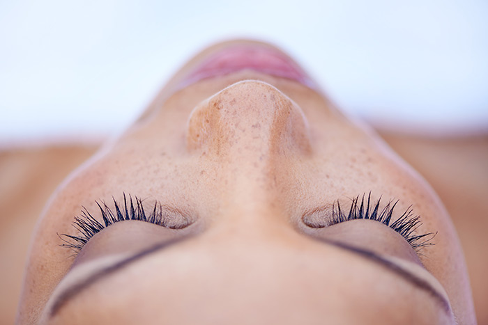 close-up of beautiful woman's skin